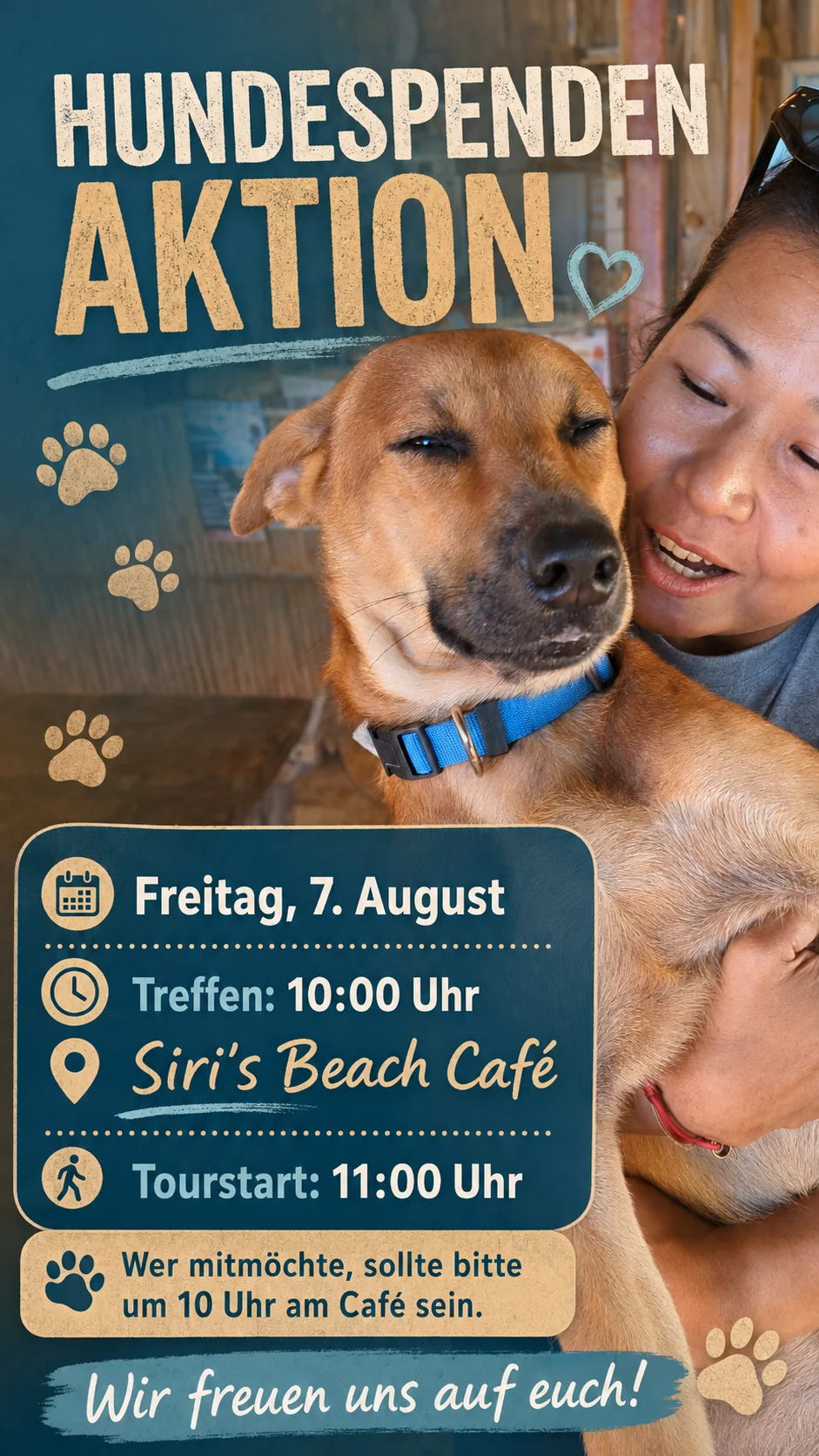 Plakat der Hundespendenaktion